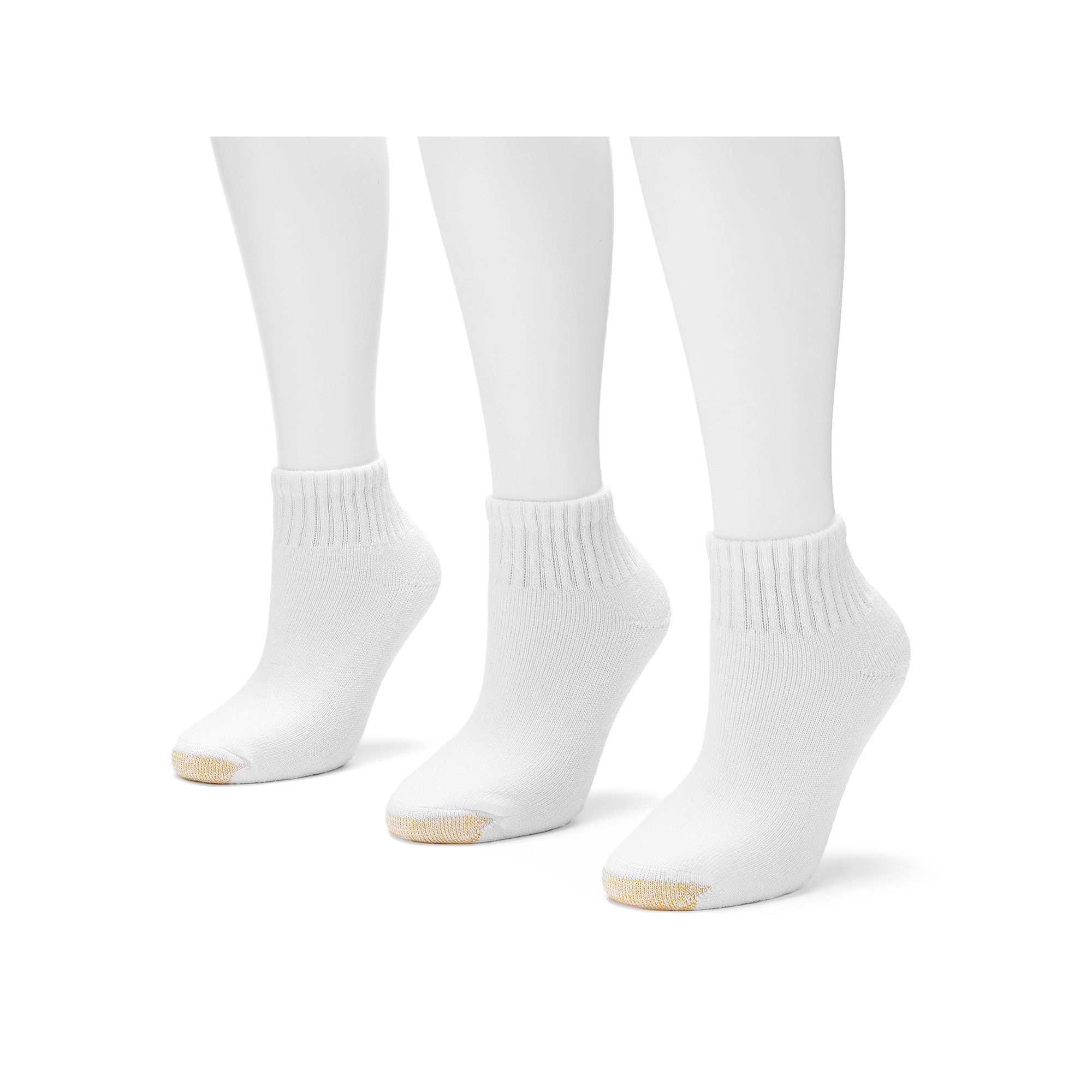 Womens GOLDTOE® 3-pack Ultra Tec Quarter Socks, Size: 9-11, White