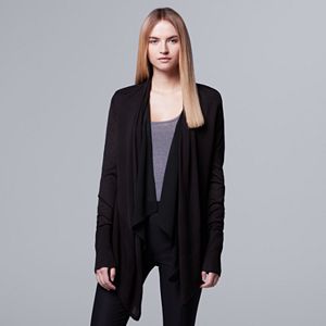 Women's Simply Vera Vera Wang Ribbed Flyaway Cardigan