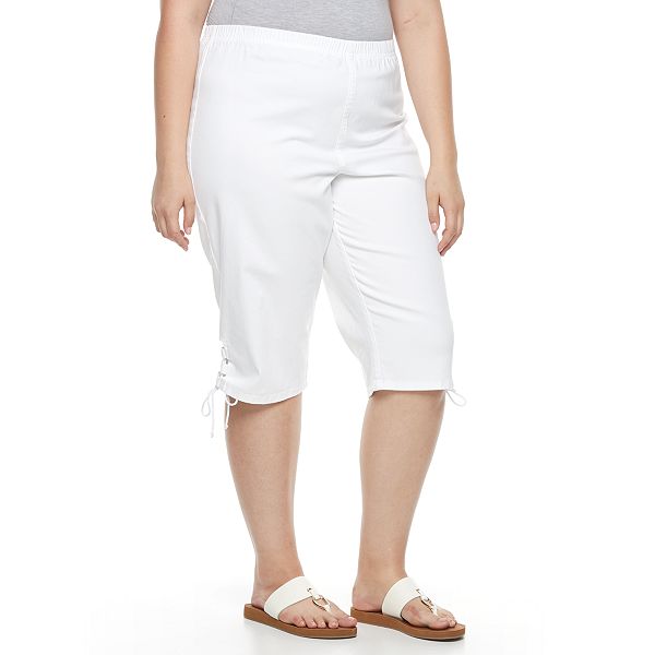 Plus Size Croft & Barrow® LaceUp Skimmer Capris