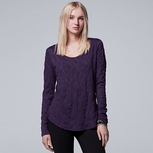 Women's Simply Vera Vera Wang Textured Scoopneck Tee