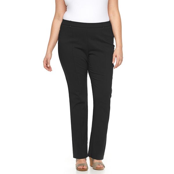 Plus Size Napa Valley Slimming Solution Straight-Leg Dress Pants