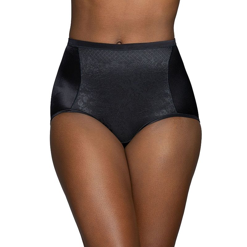 Women's Vanity Fair Lingerie® Smoothing Comfort Lace Brief Panty 13262, Size: 8, Mid Black