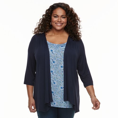 Plus Size Croft & Barrow® Mock-Layer Top