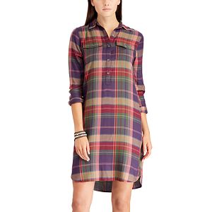 Women's Chaps Plaid Twill Shirt Dress