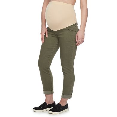 Maternity a:glow Full Belly Panel Twill Skinny Capris