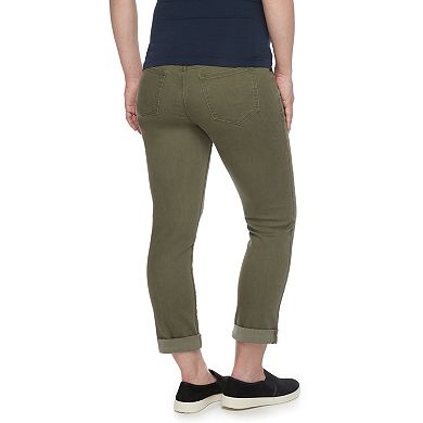 Maternity a:glow Full Belly Panel Twill Skinny Capris