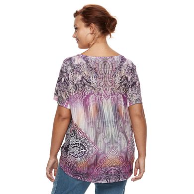 Plus Size World Unity Printed Top 