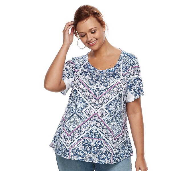 Plus Size World Unity Printed Top