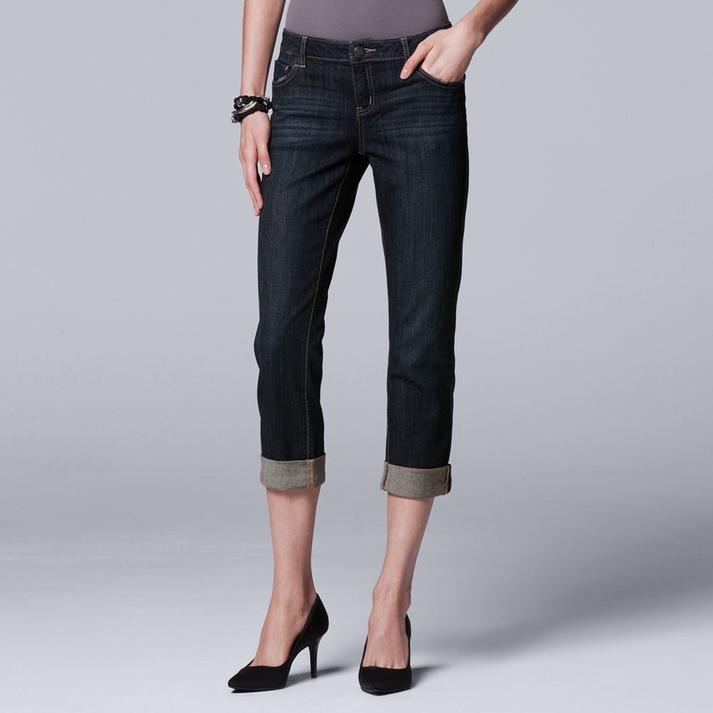 Petite Simply Vera Vera Wang Roll-Cuff Capris