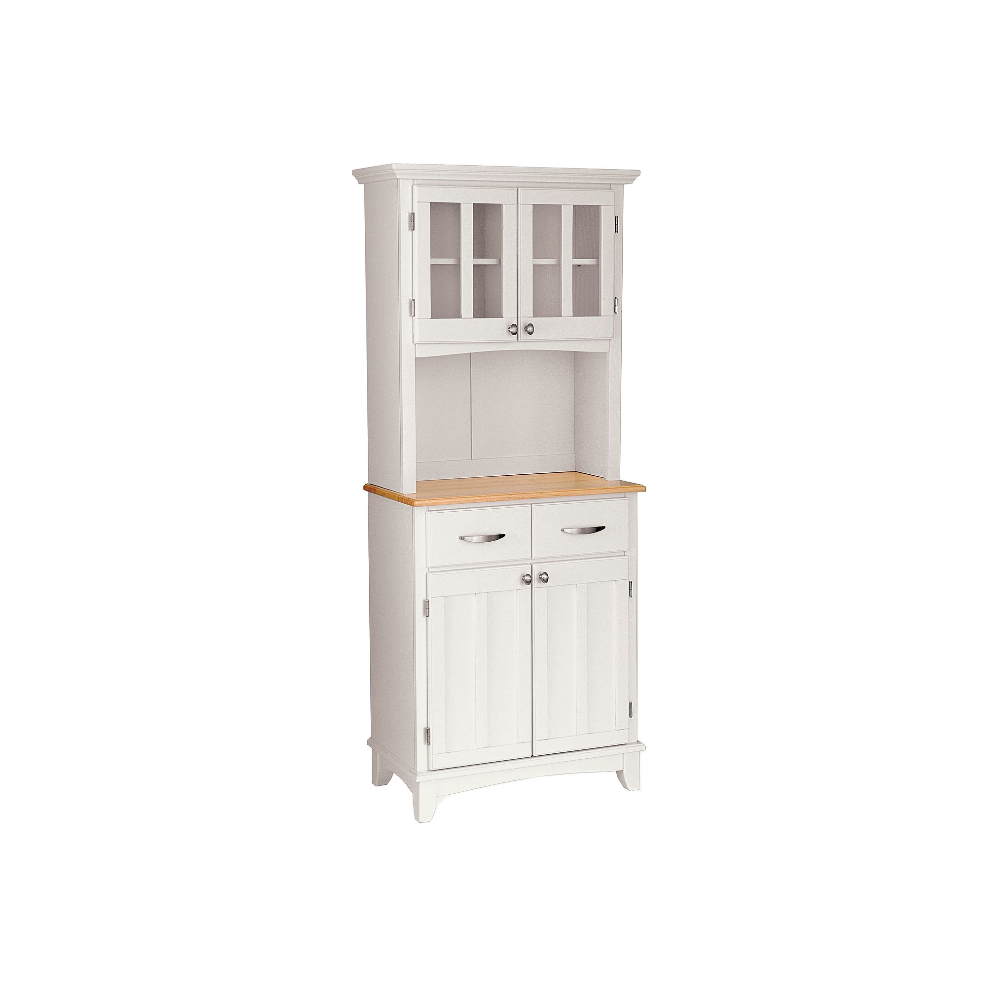 Small Hutch - Natural Wood Top, White