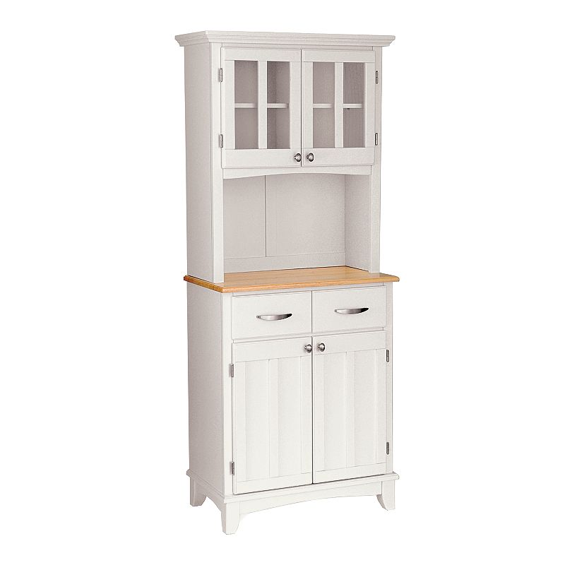 Small Hutch - Natural Wood Top, White