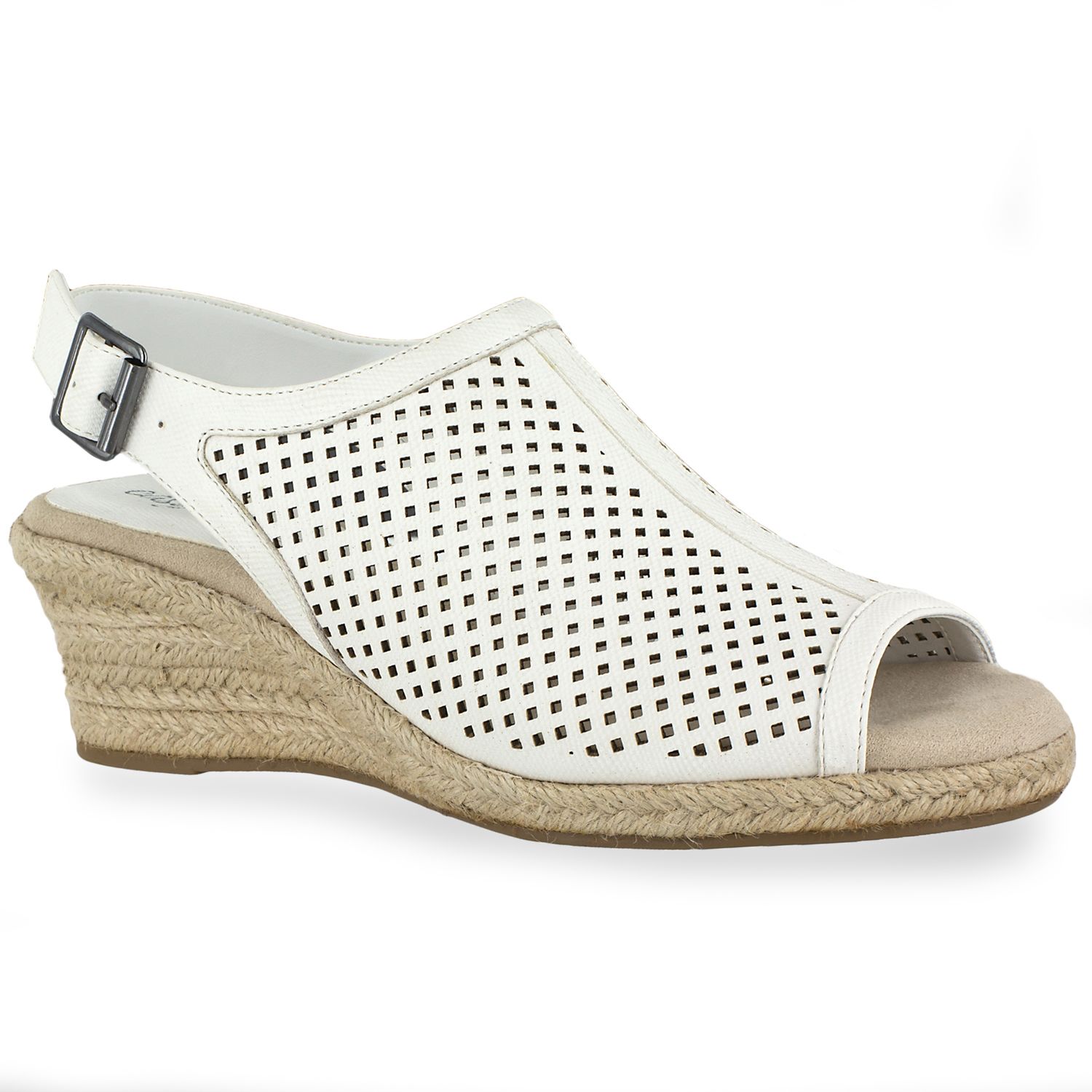 Espadrille Wedges, Size: 11 Wide, White 