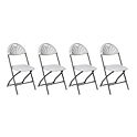 4-Pack Office Star Resin Plastic Folding Chairs (Light Grey)