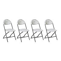 4-Pack Office Star Resin Plastic Folding Chairs (Light Grey)