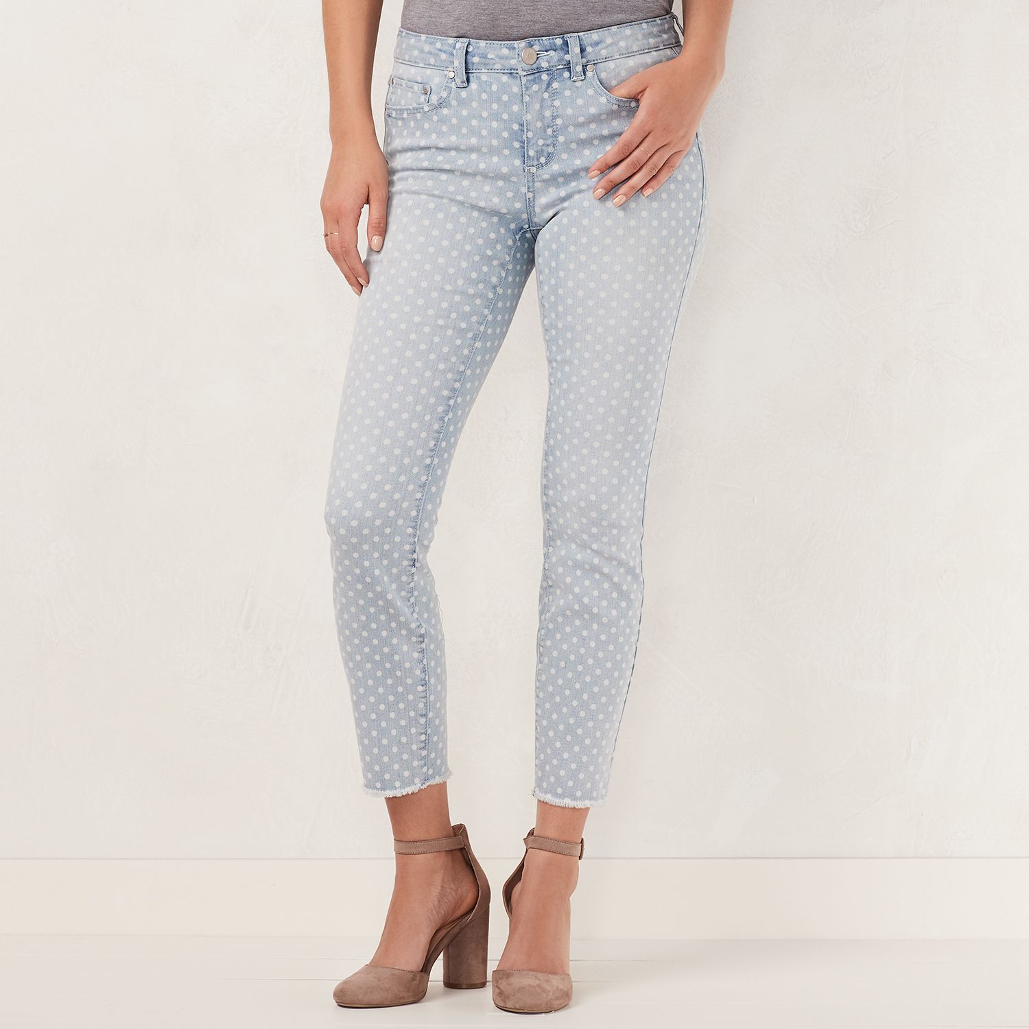 LC Lauren Conrad Dot Skinny Ankle Jeans