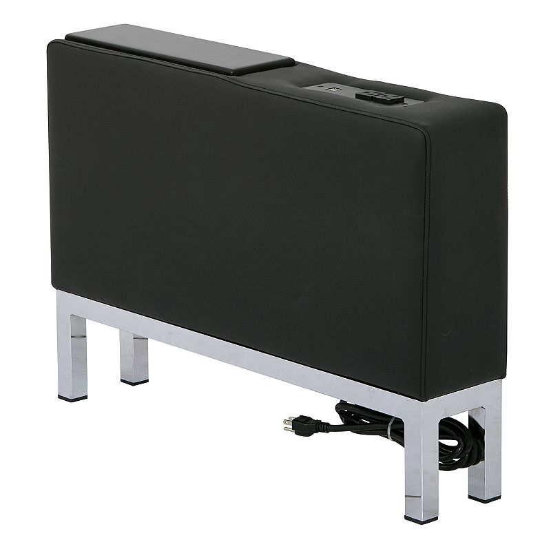 OSP Home Furnishings Wall Street Modular Charging Station Console, Black