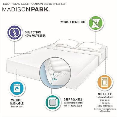 Madison Park 1500 Thread Count Cotton Blend Sheet Set