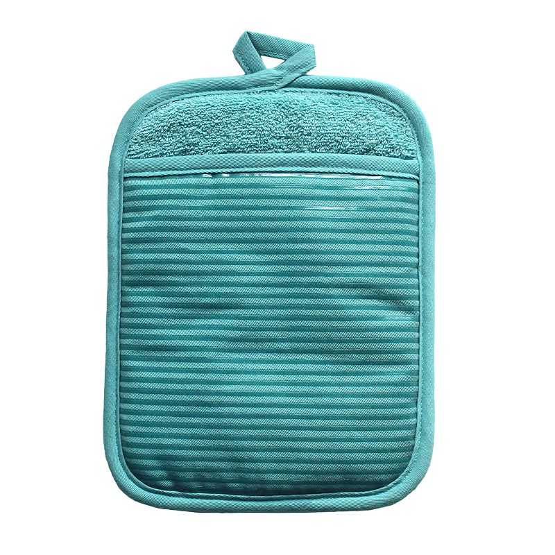 Food Network Striped Silicone Pot Holder, Turquoise/Blue