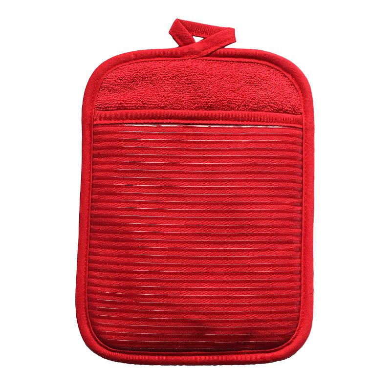 Food Network Striped Silicone Pot Holder, Red