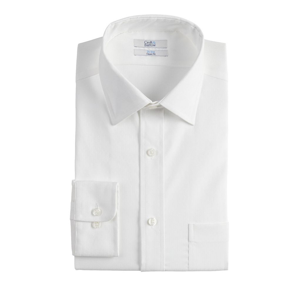 croft and barrow dress shirts Men's Croft & Barrow® Classic-Fit No-Iron Spread-Collar Dress Shirt