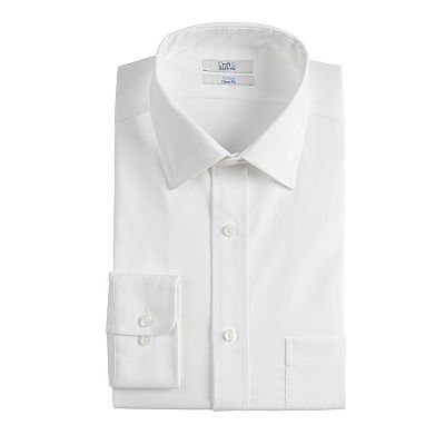 croft and barrow white dress shirt Mens White CROFT & BARROW Slim Fit Dress Shirt 17-36/37 XL