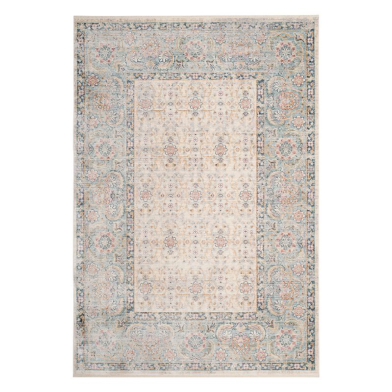 Safavieh Illusion Lisa Framed Floral Rug, Light Blue, 6X9 Ft