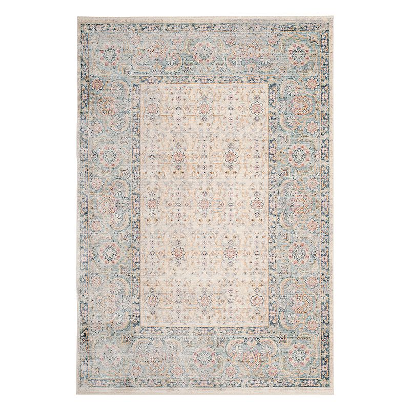 Safavieh Illusion Lisa Framed Floral Rug, Light Blue, 4X6 Ft