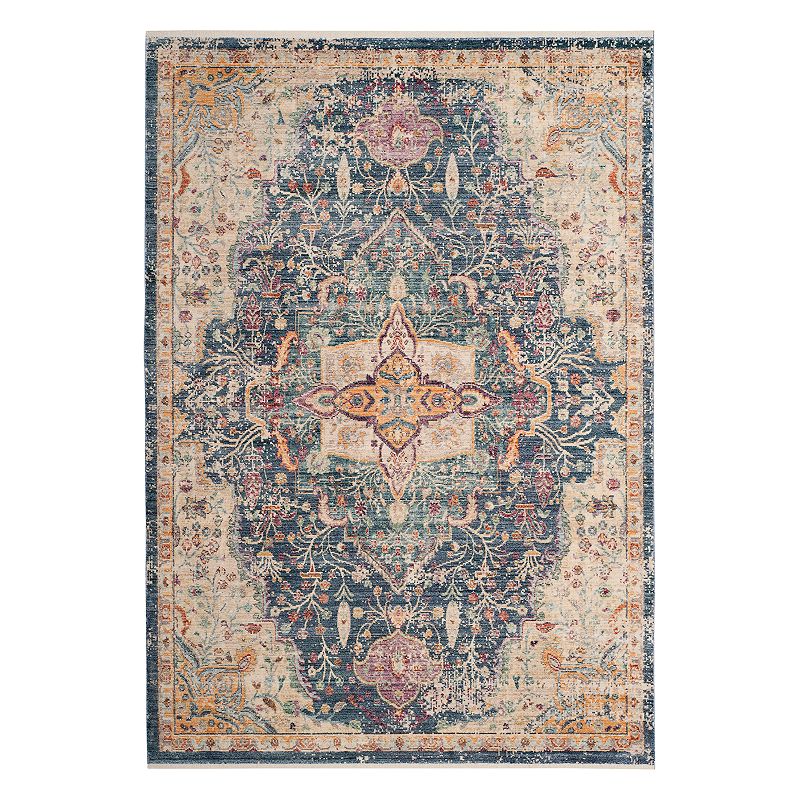 Safavieh Illusion Avianna Framed Floral Rug, Blue, 5X8 Ft