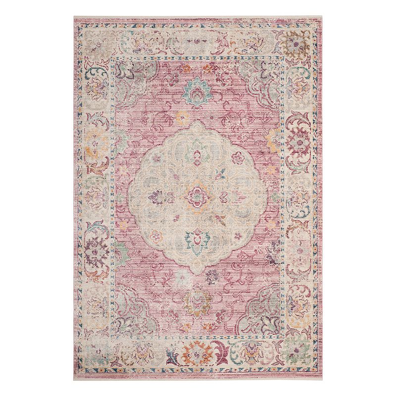 Safavieh Illusion Sienna Framed Floral Rug, Red, 4X6 Ft