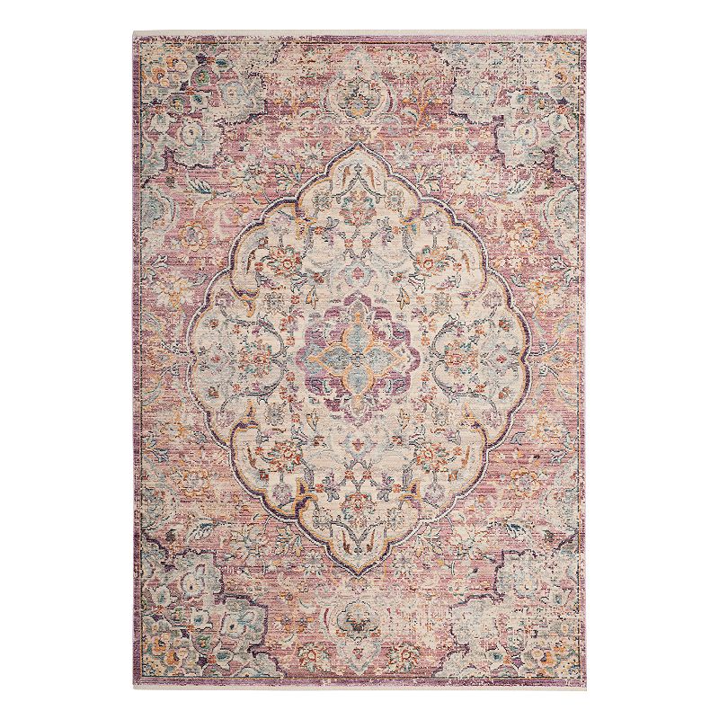 Safavieh Illusion Aiden Framed Floral Rug, Red, 4X6 Ft