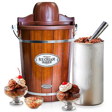 Nostalgia Electrics 6-qt. Ice Cream Machine with Wood Bucket