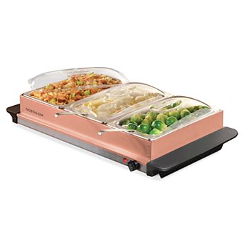 nostalgia warming electrics qt buffet tray server copper station