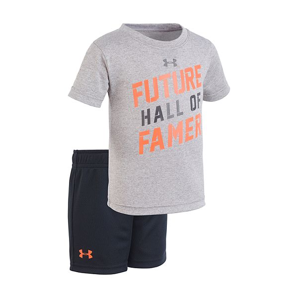 Baby Boy Under Armour "Future Hall Of Famer" Graphic Tee & Shorts Set