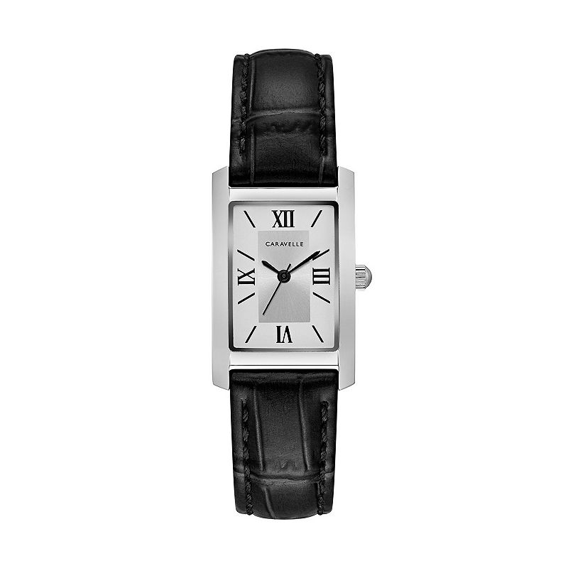 Caravelle by Bulova Women's Classic Leather Watch - 43L202, Size: Medium, Black