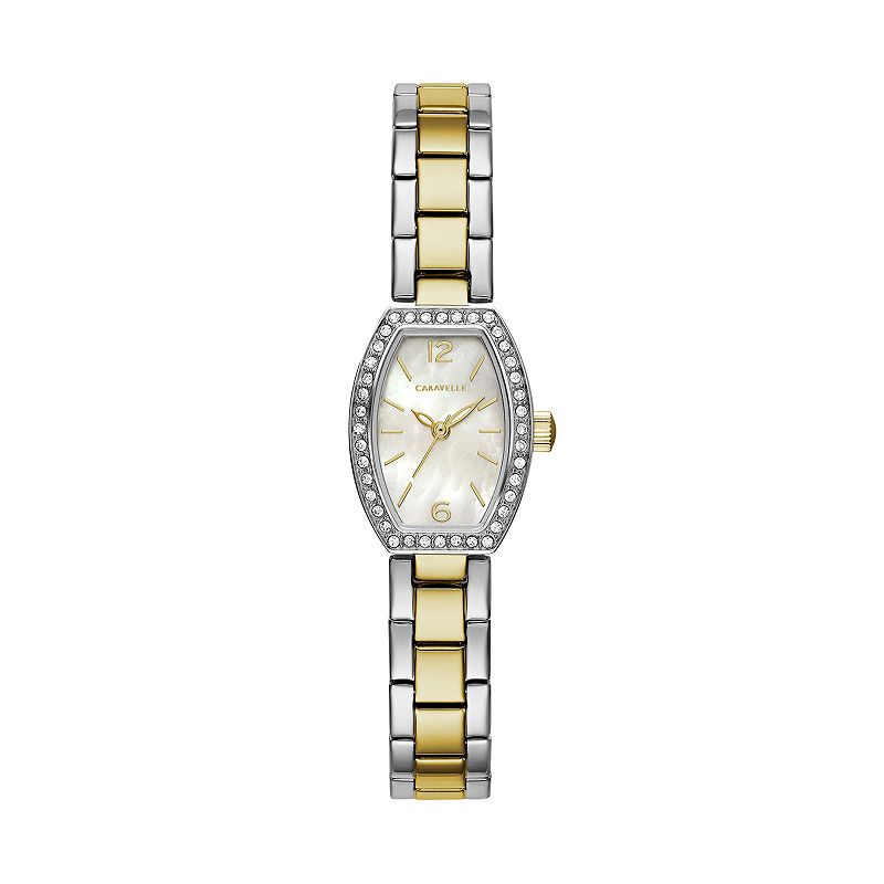 Caravelle Womens Crystal Two Tone Stainless Steel Watch - 45L168, Size: Sm