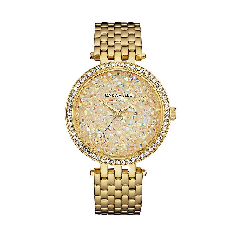 Caravelle Womens Crystal Pave Stainless Steel Watch - 44L235, Size: Medium