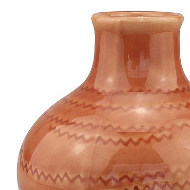 Stonebriar Collection Round Ceramic Vase 