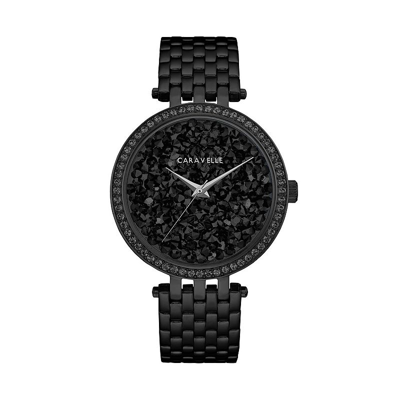Caravelle by Bulova Women's Crystal Pave Stainless Steel Watch - 45L171, Size: Medium, Black