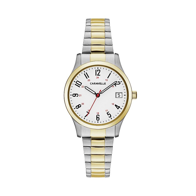 Caravelle by Bulova Women's Easy Reader Two Tone Stainless Steel Expansion Watch - 45M111, Size: Small