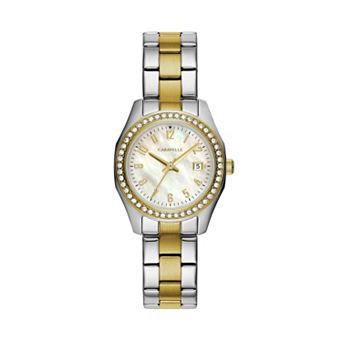 Caravelle by Bulova Women's Crystal Two Tone Stainless Steel Watch - 45M113