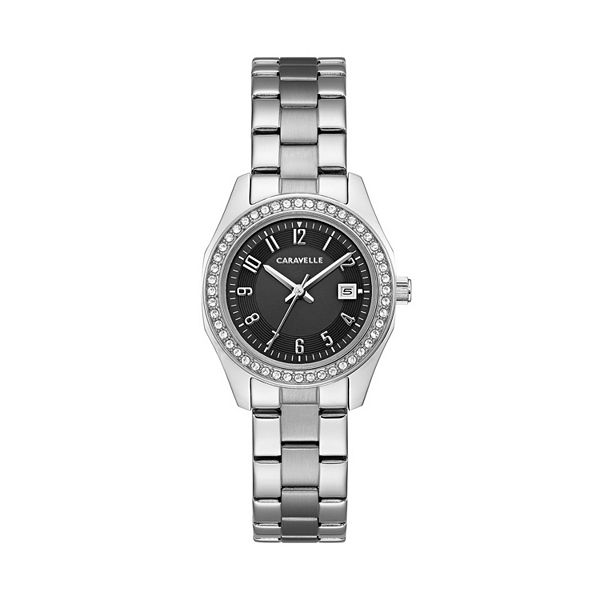 Bulova women's crystal stainless steel online watch