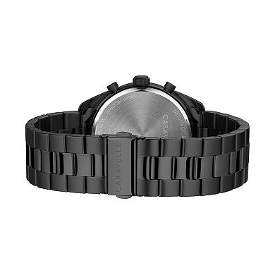 Caravelle Men's Black Ion-Plated Stainless Steel Chronograph Watch - 45B150