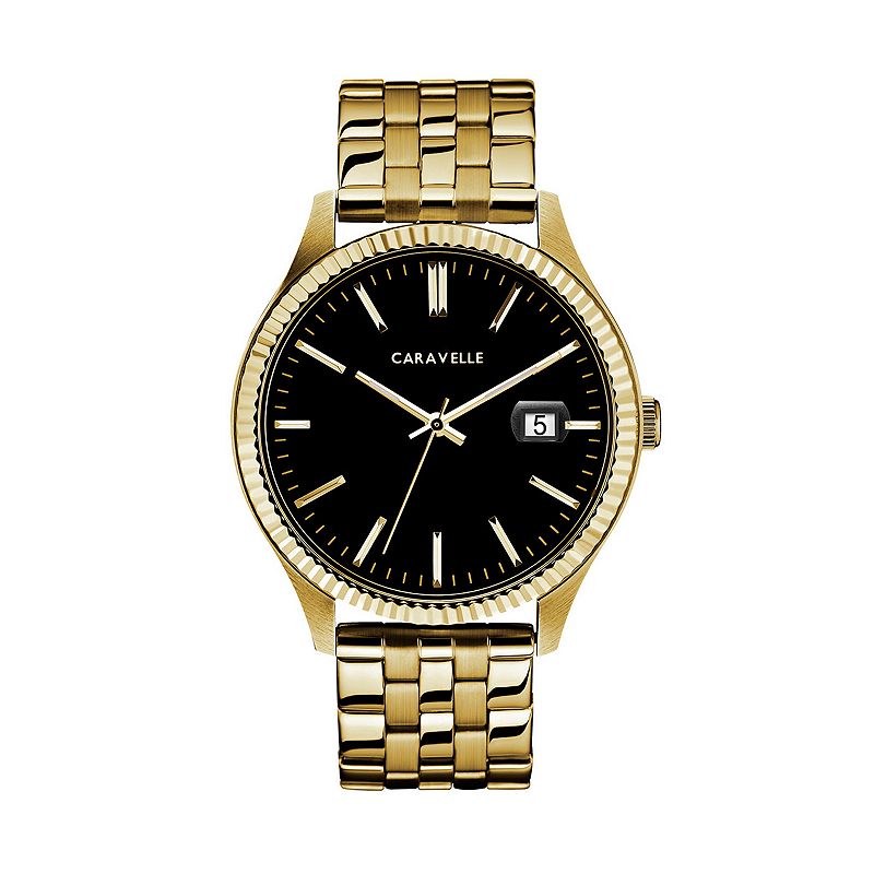 Caravelle by Bulova Men's Stainless Steel Watch - 44B121, Size: Large, Gold Tone