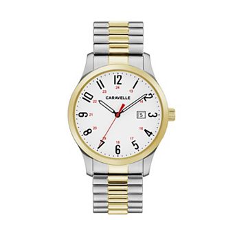 Caravelle by Bulova Men's Easy Reader Two Tone Stainless Steel Expansion Watch - 45B147