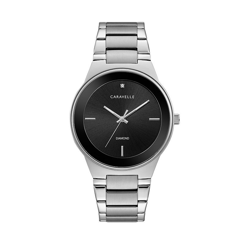 Caravelle by Bulova Men's Diamond Stainless Steel Watch - 43D106, Size: Large, Silver Tone