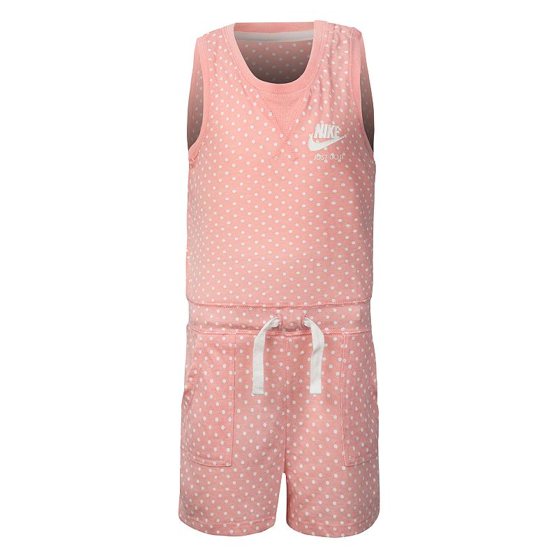 Girls 4-6x Nike Polka-Dot Romper, Size: 6X, Light Pink