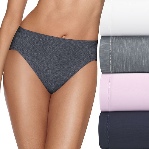 Hanes Ultimate 4pack + 1 Bonus Microfiber Cool Comfort HiCut Panties