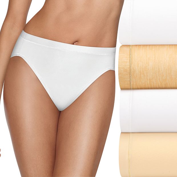 Hanes Women's 10 Pack Cotton Hi Cut Panty - Multi - : : Fashion