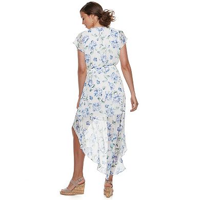 Juniors' Lily Rose Floral High-Low Maxi Dress