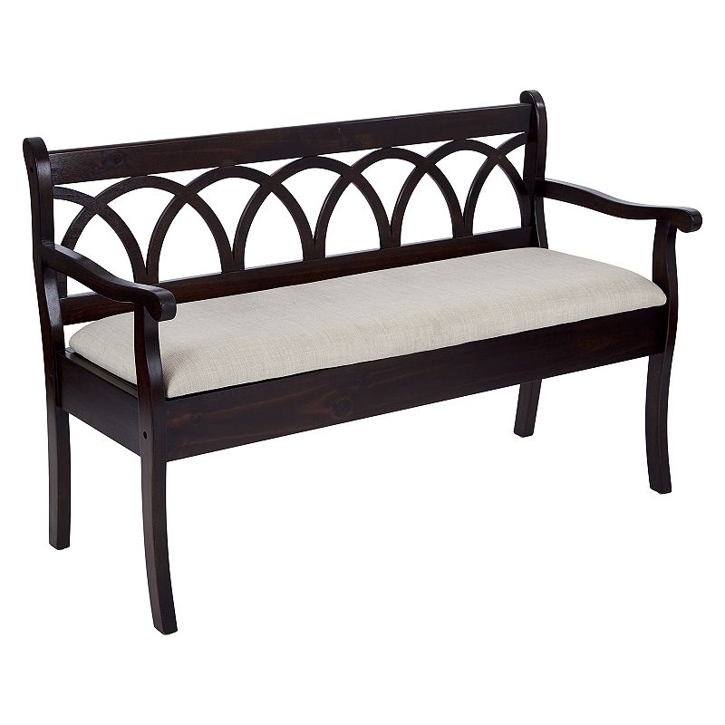 OSP Home Furnishings Coventry Storage Bench, Black
